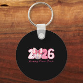 2026 Happy New Year Nk Coquette Preppy Disco Girly Sleutelhanger (Voorkant)