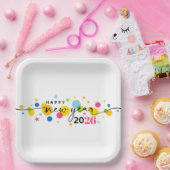 2026 Happy New Year Papieren Bordje (Feest)
