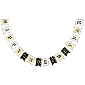 2026 Happy New Year Party Faux Gold Stars Stripes Vlaggetjes (Alle)