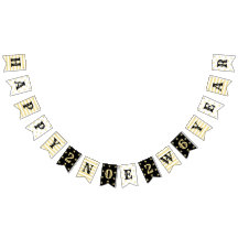 2026 Happy New Year Party Faux Gold Stars Stripes