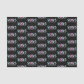 2026 happy new year, retro pastel pattern black tissuepapier (Voorkant)