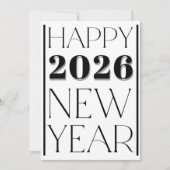 2026 Happy New Year typografie business logo naam Feestdagenkaart (Voorkant)