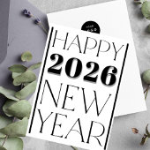 2026 Happy New Year typografie business logo naam Feestdagenkaart