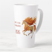 2026 Happy Year of the Horse Design Latte Mok (Rechterhoek)
