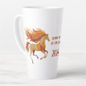 2026 Happy Year of the Horse Design Latte Mok (Linkerhoek)