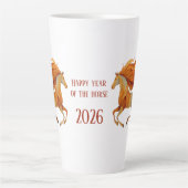 2026 Happy Year of the Horse Design Latte Mok (Voorkant)