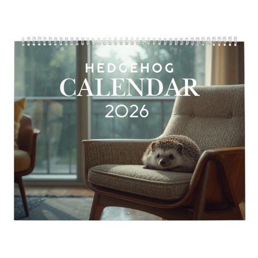 2026 Hedgehog Wall Calendar | 12 Month Kalender (Hoes)