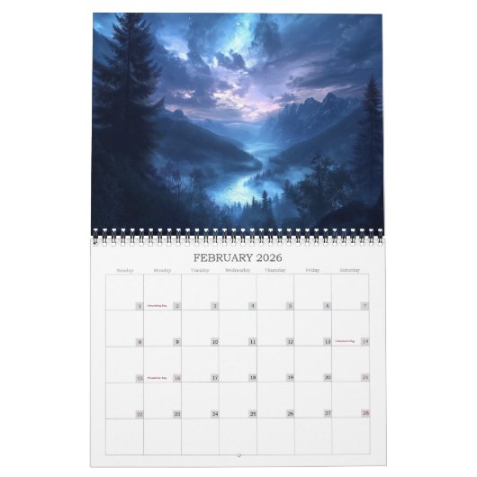 2026 Hemelse Landschappen Kalender (Feb 2026)