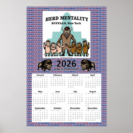 2026 Herd Mentality Calendar (12 x 18) Poster (Voorkant)