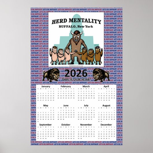 2026 Herd Mentality Calendar (18 x 27) Poster (Voorkant)