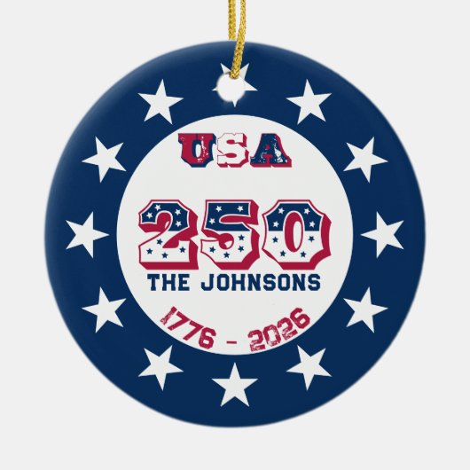 2026 Herdenkings USA Aangepaste Sieraad Ornament (Voorkant)
