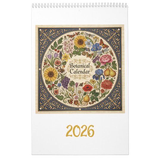 2026 Hoefnagel-geïnspireerde botanische Kalender (Hoes)