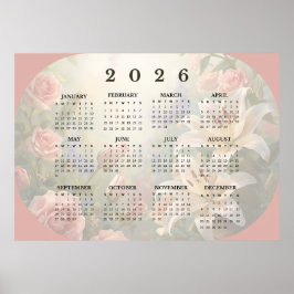 2026 Horizontale Wandkalender Poster