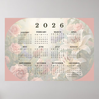 2026 Horizontale Wandkalender Poster