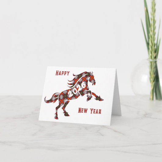 2026 Horse Folded Holiday Card Feestdagen Kaart (Voorkant)