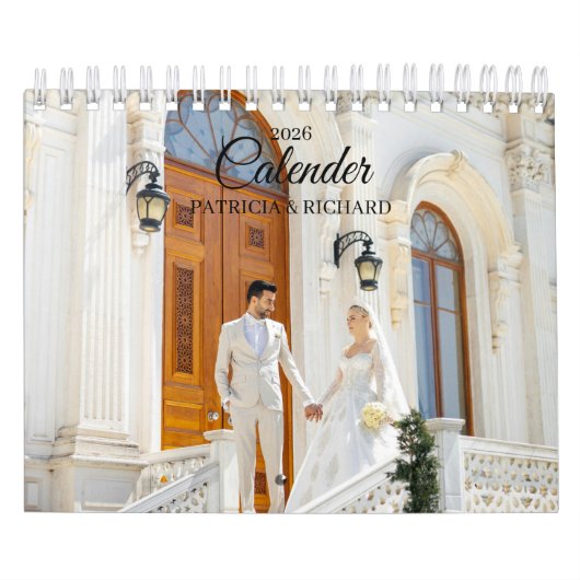 2026 Huwelijksfoto Chic Script Agenda Kalender (Hoes)