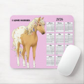2026 I Love Horses Calendar Muismat (Met muis)