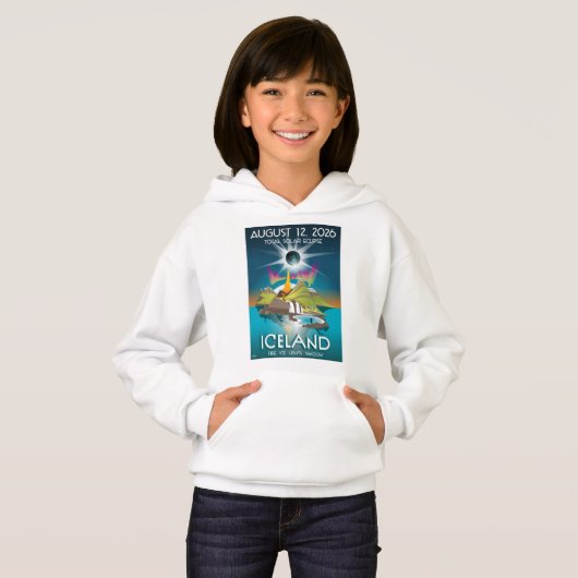 2026 Iceland eclipse - hoodie for kids (Voorkant volledig)