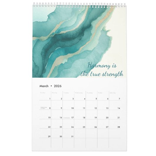 2026 Inspirerend Motivatie quotes Kalender (Mar 2026)