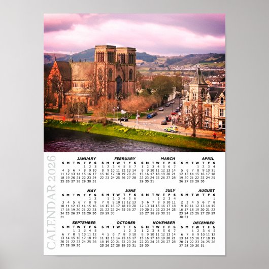 2026 Inverness Kalender, Schotse Hooglanden Poster (Voorkant)