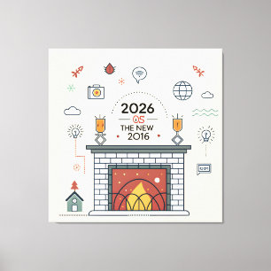 2026 Is Het Nieuwe 2016 Digitale Cultuur Vector Canvas Afdruk