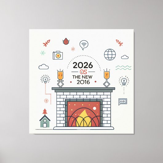2026 Is Het Nieuwe 2016 Digitale Cultuur Vector Canvas Afdruk (Voorkant)