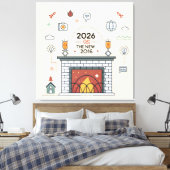 2026 Is Het Nieuwe 2016 Digitale Cultuur Vector Canvas Afdruk (Insitu (Slaapkamer))