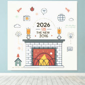2026 Is Het Nieuwe 2016 Digitale Cultuur Vector Canvas Afdruk (Insitu (Houten vloer))