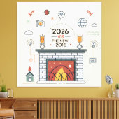 2026 Is Het Nieuwe 2016 Digitale Cultuur Vector Canvas Afdruk (Insitu (Woonkamer))