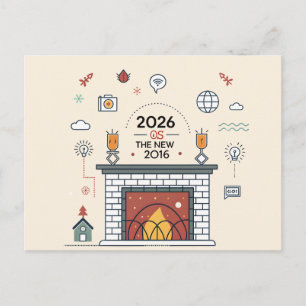 2026 Is Het Nieuwe 2016 Digitale Cultuur Vector Feestdagenkaart