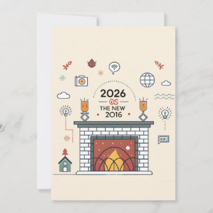 2026 Is Het Nieuwe 2016 Digitale Cultuur Vector Feestdagenkaart