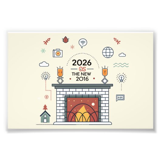 2026 Is Het Nieuwe 2016 Digitale Cultuur Vector Foto Afdruk (Voorkant)