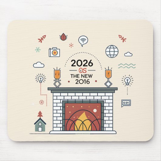 2026 Is Het Nieuwe 2016 Digitale Cultuur Vector Muismat (Voorkant)