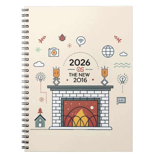 2026 Is Het Nieuwe 2016 Digitale Cultuur Vector Notitieboek (Voorkant)