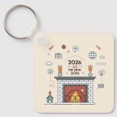 2026 Is Het Nieuwe 2016 Digitale Cultuur Vector Sleutelhanger (Voorkant)