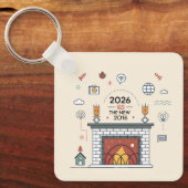 2026 Is Het Nieuwe 2016 Digitale Cultuur Vector Sleutelhanger (Voorkant)