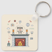 2026 Is Het Nieuwe 2016 Digitale Cultuur Vector Sleutelhanger (Achterkant)