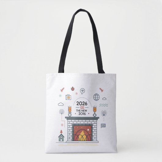 2026 Is Het Nieuwe 2016 Digitale Cultuur Vector Tote Bag (Voorkant)