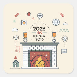 2026 Is Het Nieuwe 2016 Digitale Cultuur Vector Vierkante Sticker