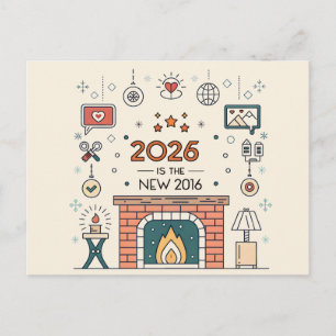 2026 Is Het Nieuwe 2016 Gezellige Cultuur Vector Briefkaart