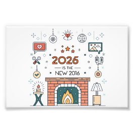 2026 Is Het Nieuwe 2016 Gezellige Cultuur Vector Foto Afdruk