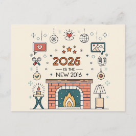 2026 Is The New 2016 Cozy Culture Vector Feestdagenkaart