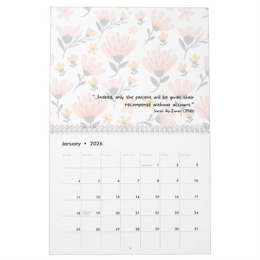 2026 Islamic Calendar with Quran Quotes Kalender (Jan 2026)