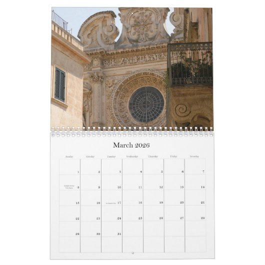 2026 Italy calendar - Puglia & Basilicata - Medium Kalender (Mar 2026)