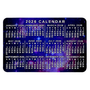 2026 Jaar Maandkalender Buitenruimte Nevel Magneet
