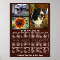 2026 Jaar Maandkalender Hout Aangepast 3 Foto's