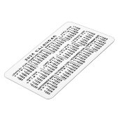 2026 Jaar Maandkalender Klassiek Wit en Zwart Magneet (Linkerzijde)