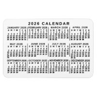 2026 Jaar Maandkalender Klassiek Wit en Zwart