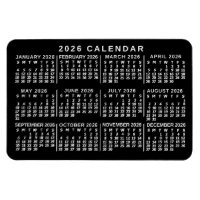2026 Jaar Maandkalender Klassiek Zwart en Wit
