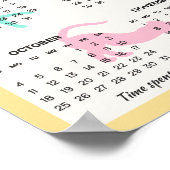 2026 Jaar Maandkalender Schattige Pastel Speelse K Poster (Hoek)